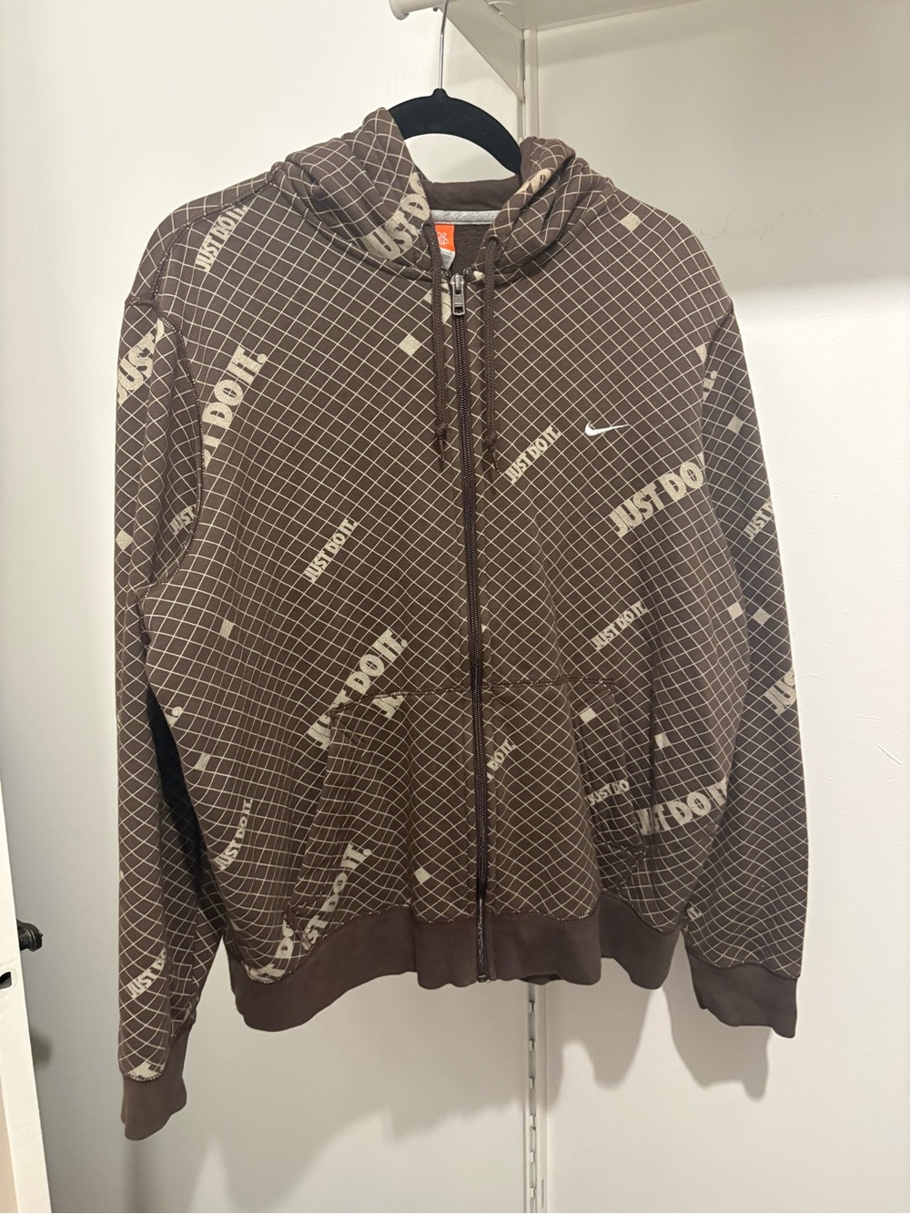 Nike Brown Hoodie with Orange Label
